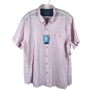 NEW Izod Saltwater Mens Dockside Chambray Button‎ Down Shirt 2XL Pink Nectar $60